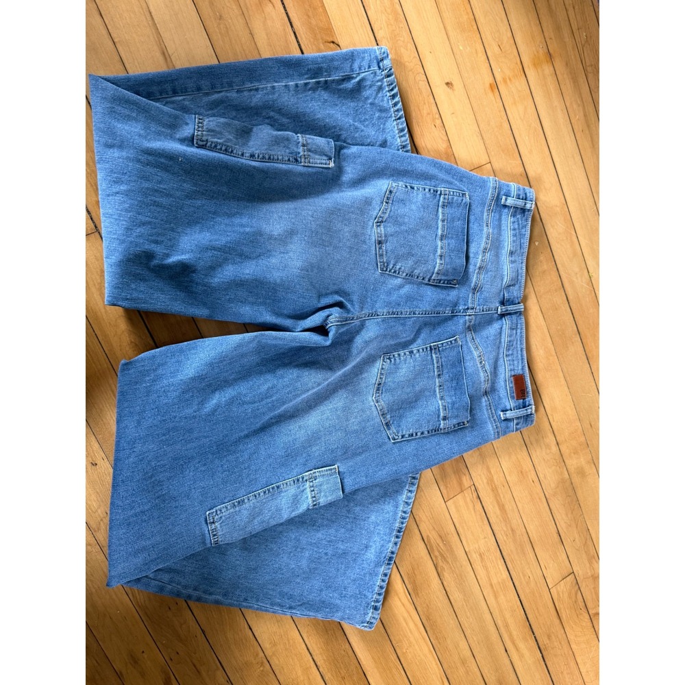 Blue Revival high rise wide leg cargo jeans denim - Picture 6 of 7